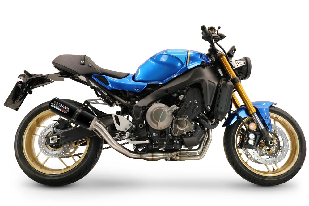 Exhaust compatible with Yamaha XSR900 2022-2024, M3 Black Titanium, full system exhaust legal for UK and non-EU countries including removable db killer 