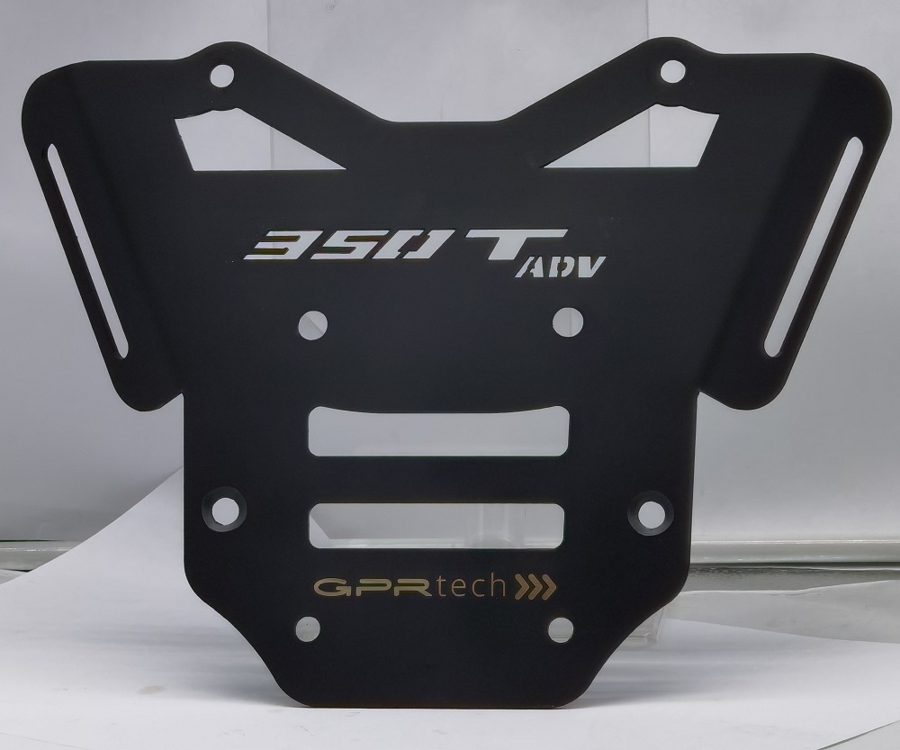 Topkoffer GPR TECH compatibel met  Zontes 350 T2 ADV 2022/2024 e5 Alüminyum üst kasa, siyah renk ve özel plaka dahildir Kapasite Litre 35