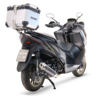 Topkoffer GPR TECH compatibel met  Zontes E 350 2023/2024 Alüminyum, gümüş renginde üst kasa, tavan rafı ve özel plaka dahil Kapasite Litre 26