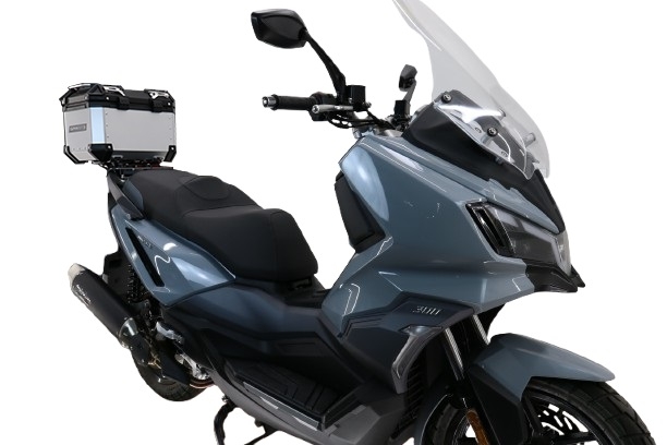 Topkoffer GPR TECH compatibel met  Bmw G 310 Gs 2017/2021 e4 Alüminyum üst çanta, özel plaka dahil gümüş rengi Kapasite Litre 26