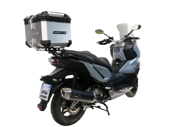 Topkoffer GPR TECH compatibel met  Bmw G 310 Gs 2017/2021 e4 Alüminyum üst çanta, özel plaka dahil gümüş rengi Kapasite Litre 35