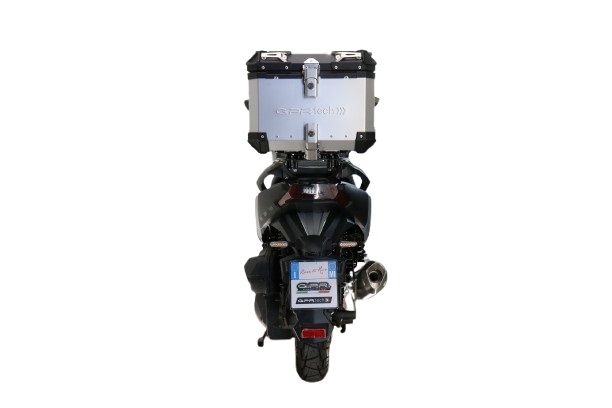 Topkoffer GPR TECH compatibel met  Bmw G 310 Gs 2017/2021 e4 Alüminyum üst çanta, özel plaka dahil gümüş rengi Kapasite Litre 26