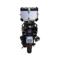 Topkoffer GPR TECH compatibel met  Bmw G 310 Gs 2017/2021 e4 Alüminyum üst çanta, özel plaka dahil gümüş rengi Kapasite Litre 26