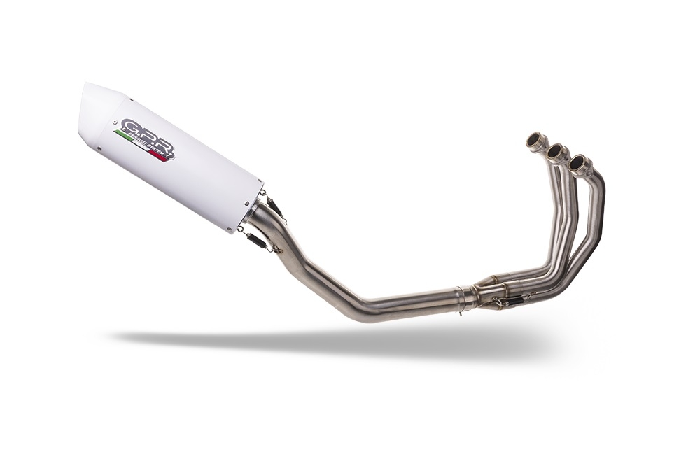Egzoz ile uyumlu Yamaha Mt-09 Tracer 900 2015-2016, Albus Ceramic, Onaylanmış ve yasal, çıkarılabilir db öldürücü dahil tam sistem egzozu 