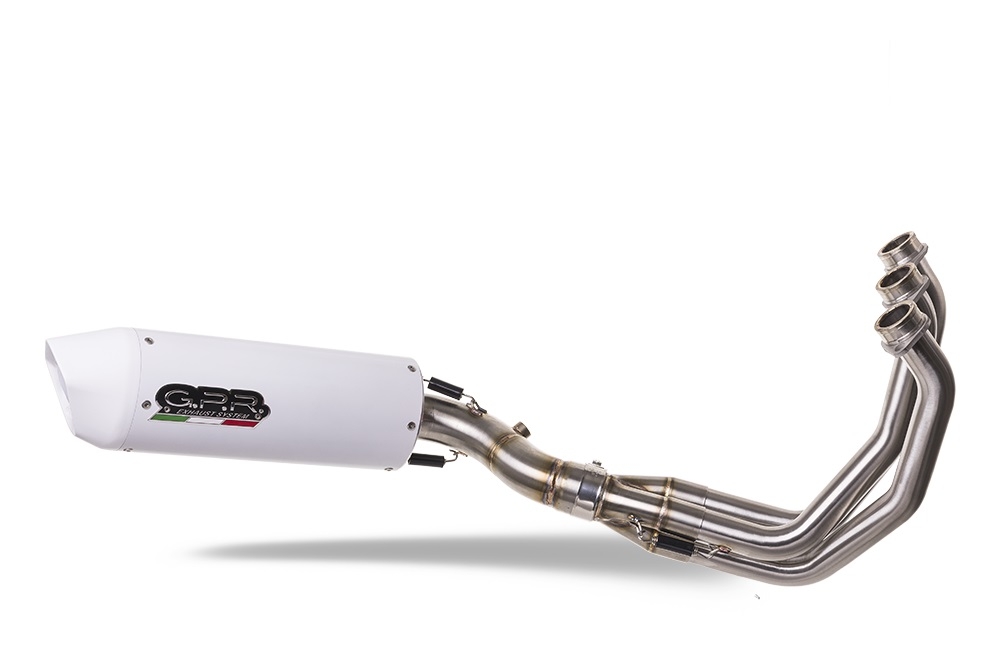 Egzoz ile uyumlu Yamaha Mt-09 Tracer 900 2015-2016, Albus Ceramic, Onaylanmış ve yasal, çıkarılabilir db öldürücü dahil tam sistem egzozu 