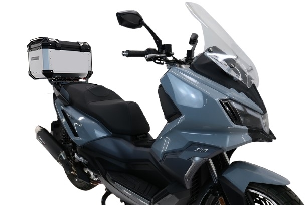 Topkoffer GPR TECH compatibel met  Bmw G 310 Gs 2017/2021 e4 Alüminyum üst çanta, özel plaka dahil gümüş rengi Kapasite Litre 45