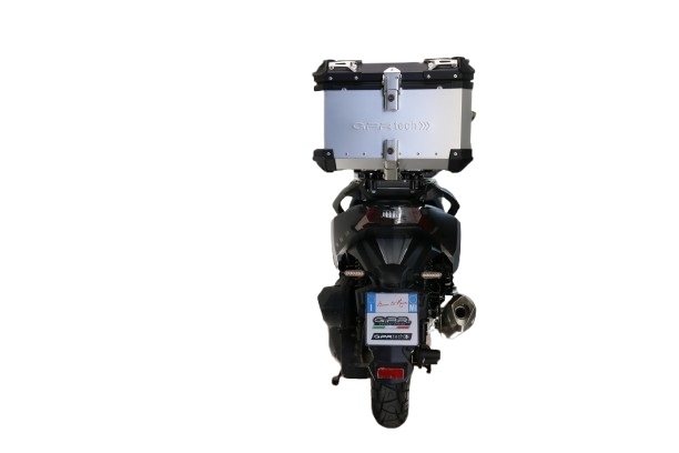 Topkoffer GPR TECH compatibel met  Bmw G 310 Gs 2017/2021 e4 Alüminyum üst çanta, özel plaka dahil gümüş rengi Kapasite Litre 45