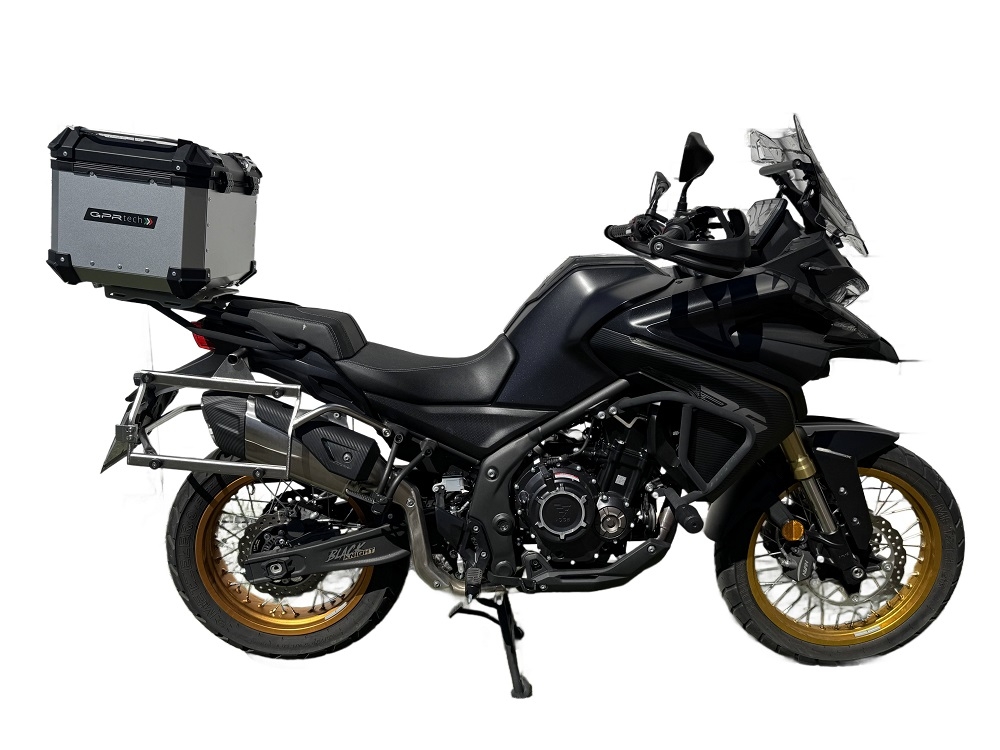 Topkoffer GPR TECH compatibel met  Voge 525DSX 2023/2025 e5 Alüminyum üst çanta, özel plaka dahil gümüş rengi Kapasite Litre 35