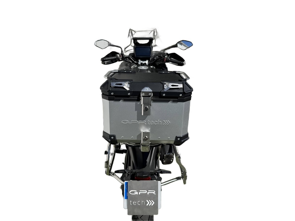 Topkoffer GPR TECH compatibel met  Voge 525DSX 2023/2025 e5 Alüminyum üst çanta, özel plaka dahil gümüş rengi Kapasite Litre 35
