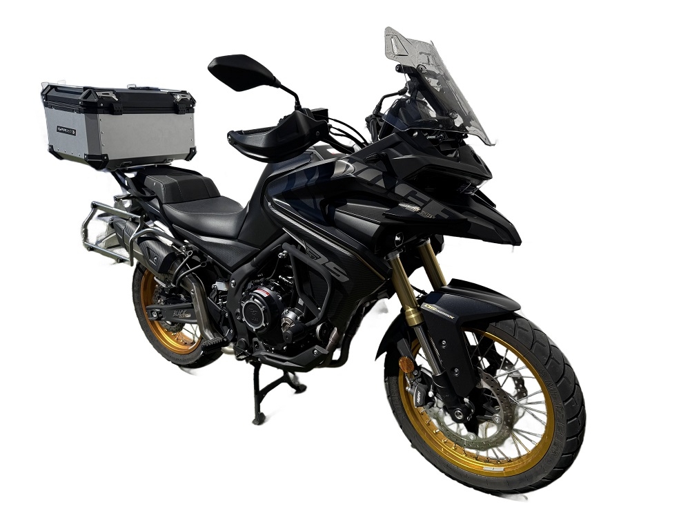 Topkoffer GPR TECH compatibel met  Voge 525DSX 2023/2025 e5 Alüminyum üst çanta, özel plaka dahil gümüş rengi Kapasite Litre 55