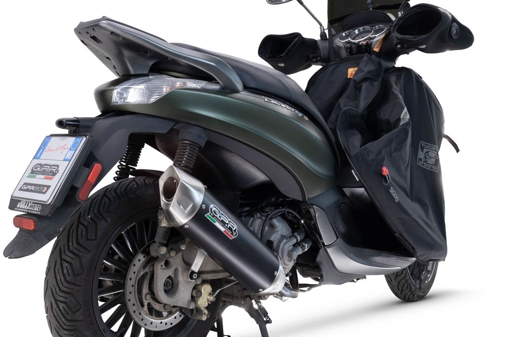 Egzoz ile uyumlu Piaggio Beverly 300 I.E. ABS - S - Police 2016-2020, Furore-X Scooter, Onaylanmış ve yasal, çıkarılabilir db öldürücü dahil tam sistem egzozu 