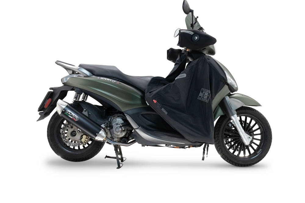 Egzoz ile uyumlu Piaggio Beverly 300 I.E. ABS - S - Police 2016-2020, Furore-X Scooter, Onaylanmış ve yasal, çıkarılabilir db öldürücü dahil tam sistem egzozu 