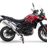Egzoz ile uyumlu Triumph Tiger 900 GT / Pro / Rally Pro 2024-2025, Dual Inox, Egzoz yasal, onaylı, çıkarılabilir db killer ve bağlantı borulu susturucu 