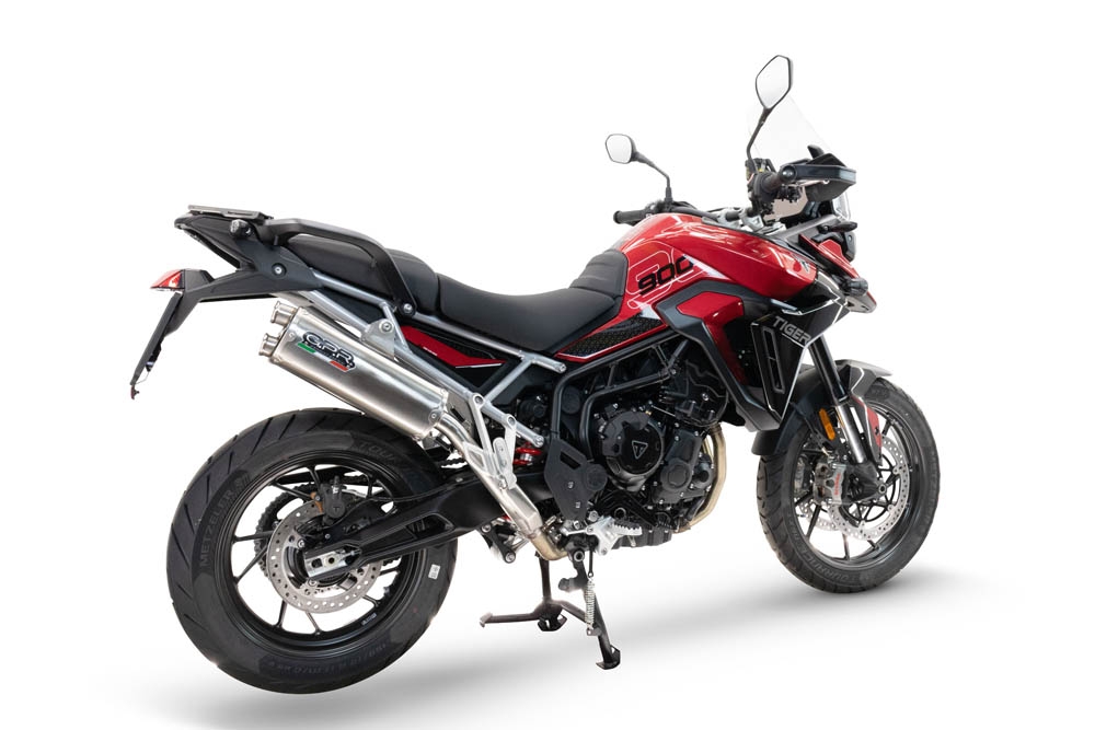 Egzoz ile uyumlu Triumph Tiger 900 GT / Pro / Rally Pro 2024-2025, Dual Inox, Egzoz yasal, onaylı, çıkarılabilir db killer ve bağlantı borulu susturucu 