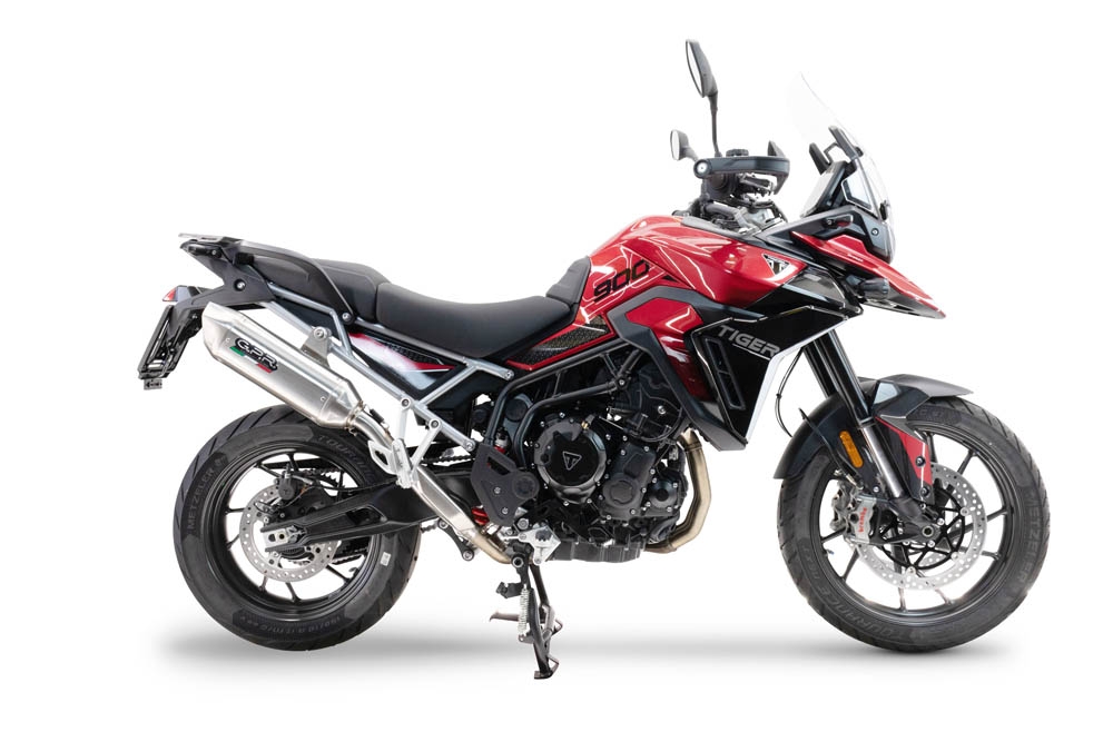 Egzoz ile uyumlu Triumph Tiger 900 GT / Pro / Rally Pro 2024-2025, Furore-X Acciaio Inox, Egzoz yasal, onaylı, çıkarılabilir db killer ve bağlantı borulu susturucu 