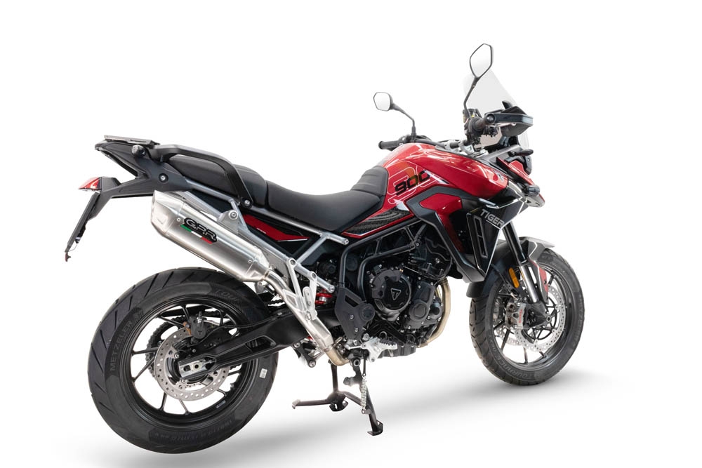 Egzoz ile uyumlu Triumph Tiger 900 GT / Pro / Rally Pro 2024-2025, Furore-X Acciaio Inox, Egzoz yasal, onaylı, çıkarılabilir db killer ve bağlantı borulu susturucu 