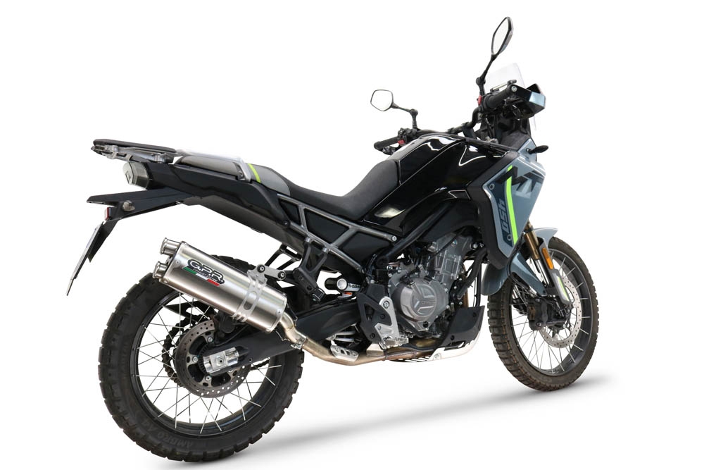 Egzoz GPR ile uyumlu  Cf Moto 450 MT 2024-2025, Dual Inox, Dbkiller'lı özel bağlantı borusunu içeren yarış egzoz sistemi 