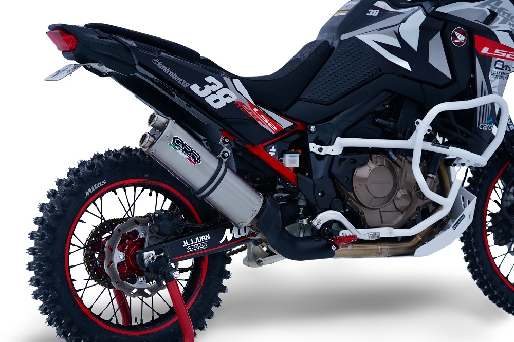 Egzoz ile uyumlu Honda Crf 1100 L Africa Twin Adventure Sport 2020-2025, Dual Inox, Egzoz yasal, onaylı, çıkarılabilir db killer ve bağlantı borulu susturucu 