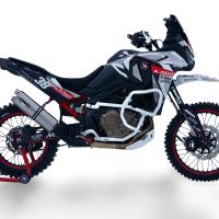 Egzoz ile uyumlu Honda Crf 1100 L Africa Twin Adventure Sport 2020-2025, Dual Inox, Egzoz yasal, onaylı, çıkarılabilir db killer ve bağlantı borulu susturucu 