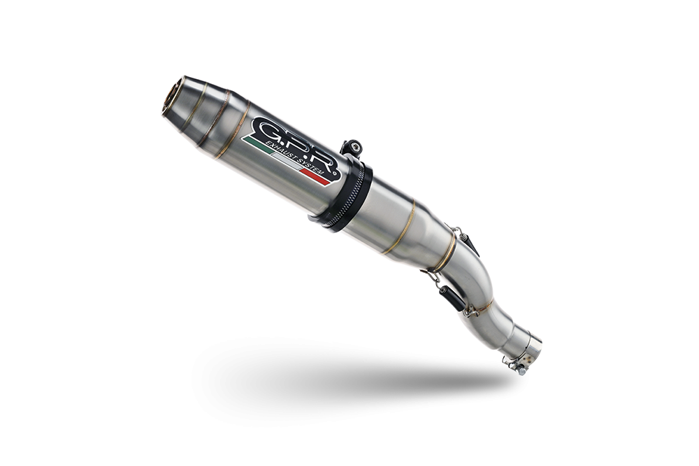 Egzoz ile uyumlu Triumph Scrambler 900 2006-2014, Deeptone Inox, Orijinal ısı kalkanı için bağlantı boruları dahil cilalı susturucuların çift takması 