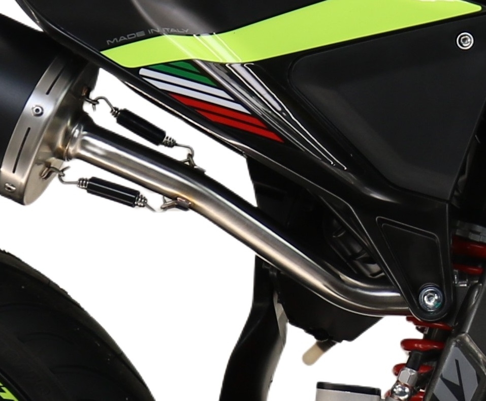 Exhaust compatible with Fantic Motor XEF 125 2025-2026, Deeptone Inox, Slip-on exhaust legal for UK and non-EU markets including link pipe and removable db killer 