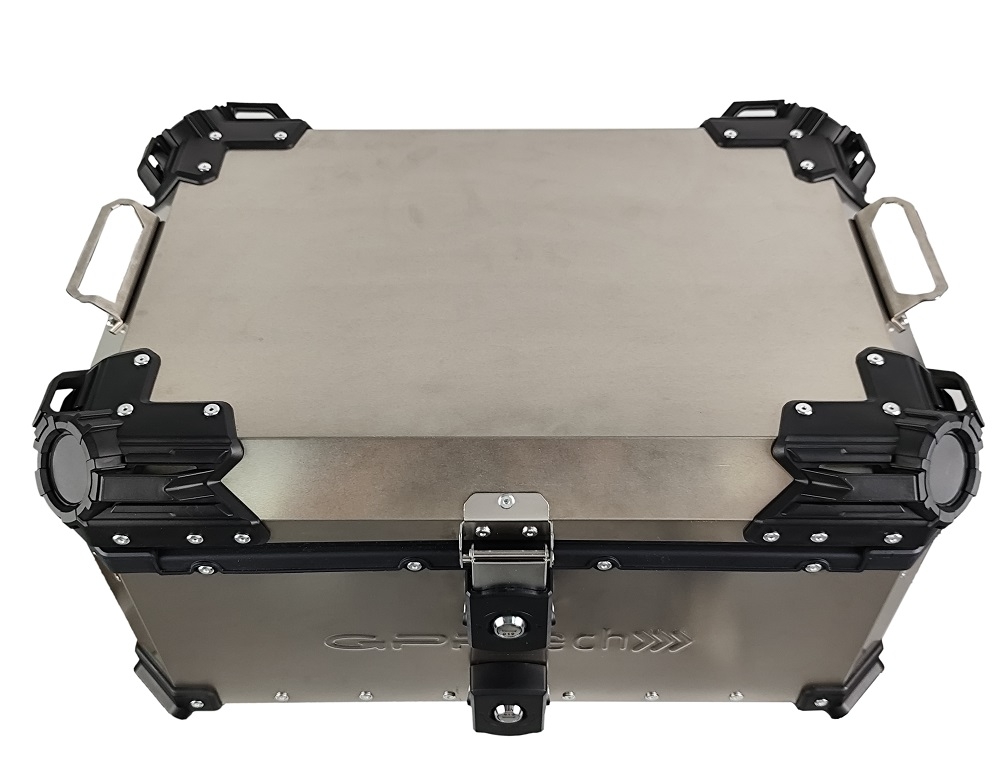 GPR TECH TOP CASE ALPI-TECH 35 LT. Top case in Titanium , Titanium Natural color with universal plate included Capacity 35 LT.