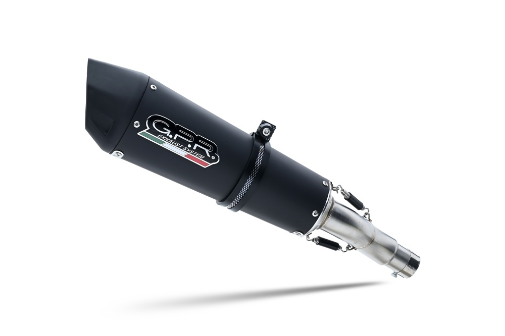 GPR exhaust compatible with  Can Am Spyder 1000 St -Sts 2013-2016, New Grand Prix Evo Black Titanium, Homologated legal slip-on exhaust including removable db killer and link pipe 