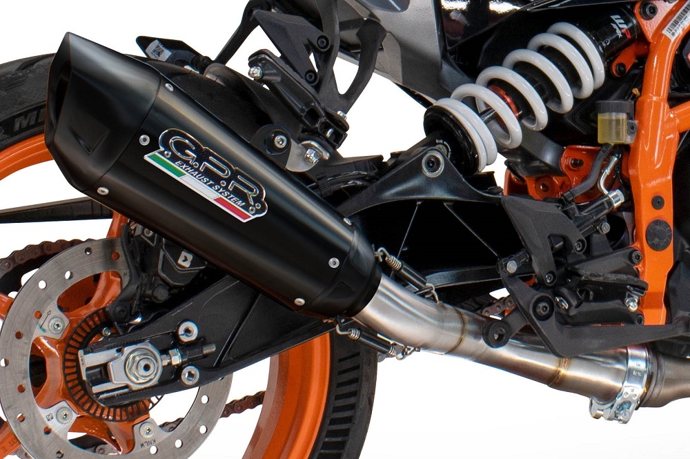 Egzoz ile uyumlu Husqvarna Vitpilen 401 2024-2025, GP-Revo Black Titanium, Egzoz yasal, onaylı, çıkarılabilir db killer ve bağlantı borulu susturucu 