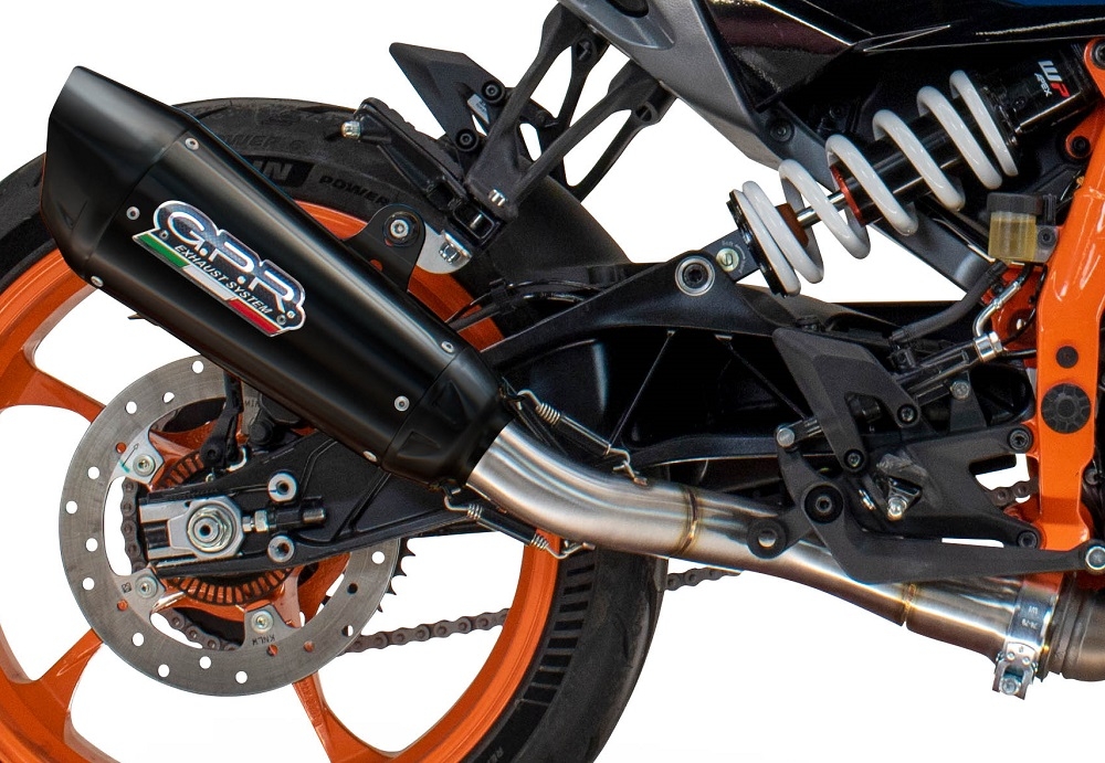 Egzoz ile uyumlu Husqvarna Vitpilen 401 2024-2025, GP-Revo Black Titanium, Egzoz yasal, onaylı, çıkarılabilir db killer ve bağlantı borulu susturucu 