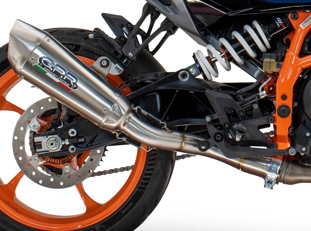 Egzoz ile uyumlu Husqvarna Vitpilen 401 2024-2025, GP-Revo Titanium, Egzoz yasal, onaylı, çıkarılabilir db killer ve bağlantı borulu susturucu 