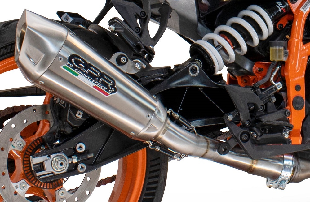 Egzoz ile uyumlu Husqvarna Vitpilen 401 2024-2025, GP-Revo Titanium, Egzoz yasal, onaylı, çıkarılabilir db killer ve bağlantı borulu susturucu 