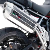 Egzoz ile uyumlu Aprilia Caponord 1200 2013-2016, Hyper Sonic Inox, Egzoz yasal, onaylı, çıkarılabilir db killer ve bağlantı borulu susturucu 