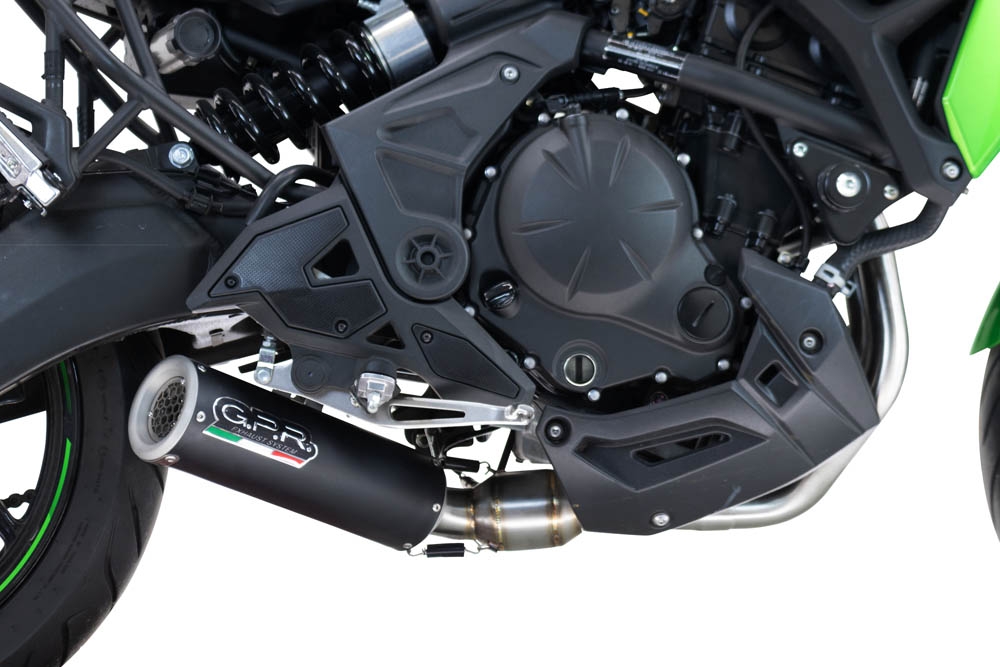 Exhaust compatible with Kawasaki Versys 650 2023-2025, M3 Black Titanium, Racing full system exhaust, including removable db killer/spark arrestor 