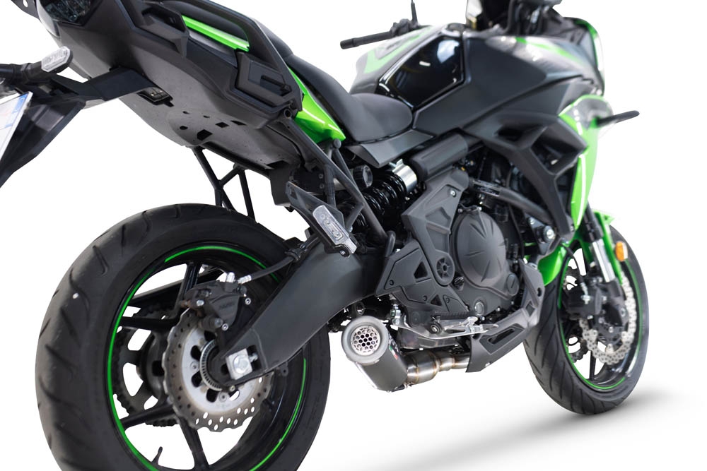 Exhaust compatible with Kawasaki Versys 650 2023-2025, M3 Black Titanium, Racing full system exhaust, including removable db killer/spark arrestor 