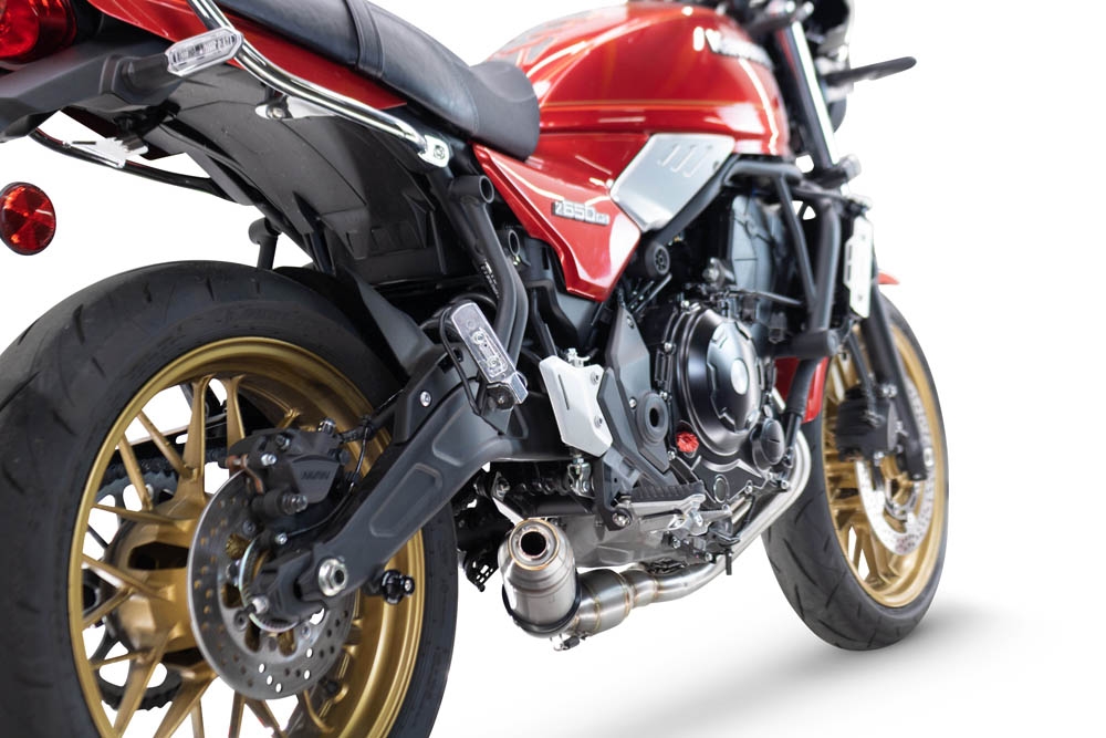 Egzoz ile uyumlu Kawasaki Z 650 RS 2024-2025, Deeptone Inox, Yarış Sistemi Tam hat, susturucu artı toplayıcı 