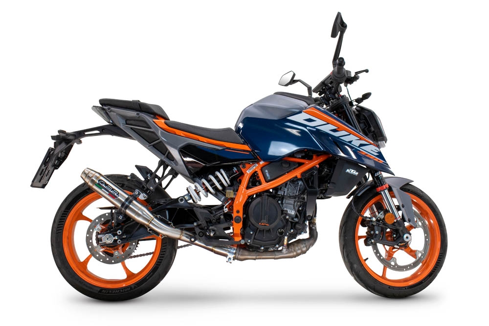 Egzoz ile uyumlu Ktm Duke 125 2024-2025, Deeptone Inox, Egzoz yasal, onaylı, çıkarılabilir db killer ve bağlantı borulu susturucu 