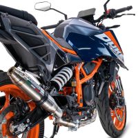 Egzoz ile uyumlu Ktm Duke 125 2024-2025, Deeptone Inox, Egzoz yasal, onaylı, çıkarılabilir db killer ve bağlantı borulu susturucu 