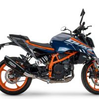 Egzoz ile uyumlu Ktm Duke 125 2024-2025, GP-Revo Black Titanium, Egzoz yasal, onaylı, çıkarılabilir db killer ve bağlantı borulu susturucu 