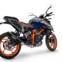 Egzoz ile uyumlu Ktm Duke 125 2024-2025, GP-Revo Black Titanium, Egzoz yasal, onaylı, çıkarılabilir db killer ve bağlantı borulu susturucu 