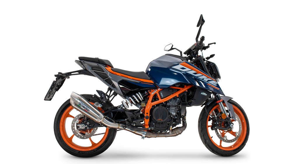 Egzoz ile uyumlu Ktm Duke 390 2024-2025, GP-Revo Titanium, Egzoz yasal, onaylı, çıkarılabilir db killer ve bağlantı borulu susturucu 