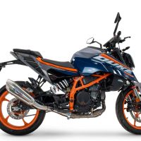 Egzoz ile uyumlu Ktm Duke 125 2024-2025, GP-Revo Titanium, Egzoz yasal, onaylı, çıkarılabilir db killer ve bağlantı borulu susturucu 