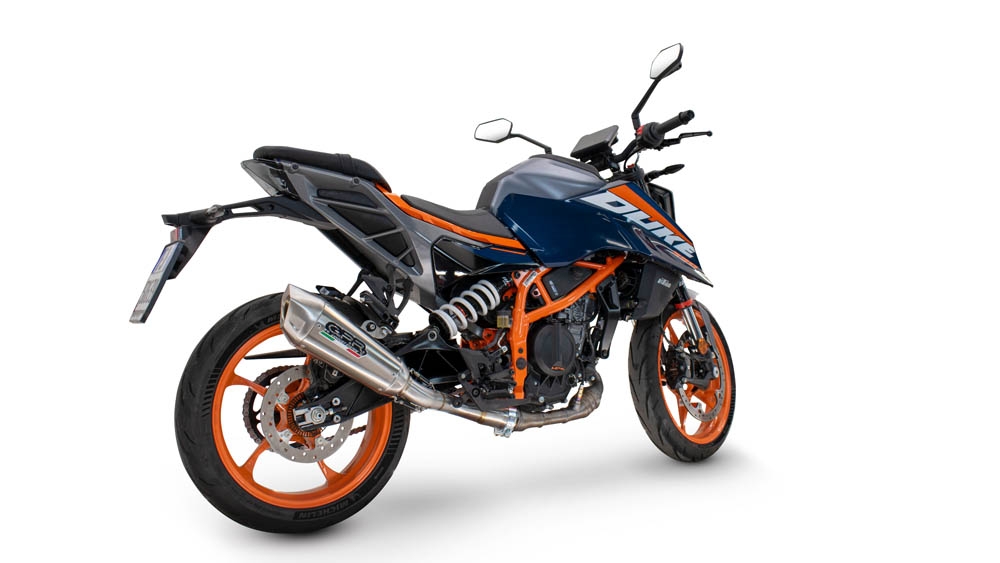 Egzoz ile uyumlu Ktm Duke 390 2024-2025, GP-Revo Titanium, Egzoz yasal, onaylı, çıkarılabilir db killer ve bağlantı borulu susturucu 
