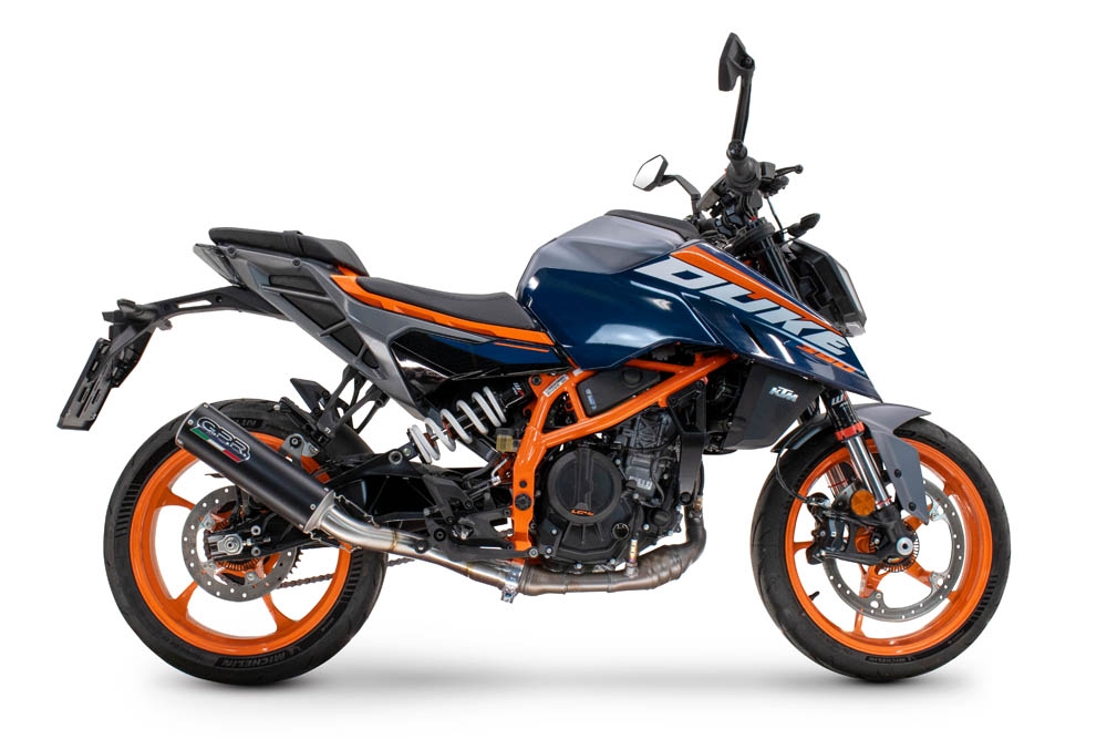 Egzoz ile uyumlu Ktm Duke 390 2024-2025, M3 Black Titanium, Egzoz yasal, onaylı, çıkarılabilir db killer ve bağlantı borulu susturucu 