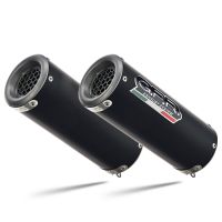 Exhaust compatible with Kawasaki Z 1000 Sx 2017-2020, M3 Black Titanium, Dual Homologated legal slip-on exhaust including removable db killers and link pipes 