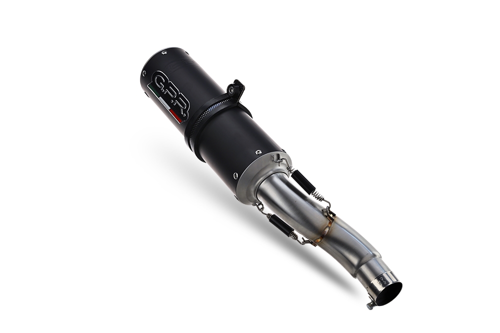 Egzoz ile uyumlu Benelli 502 C 2021-2024, M3 Black Titanium, Egzoz yasal, onaylı, çıkarılabilir db killer ve bağlantı borulu susturucu 