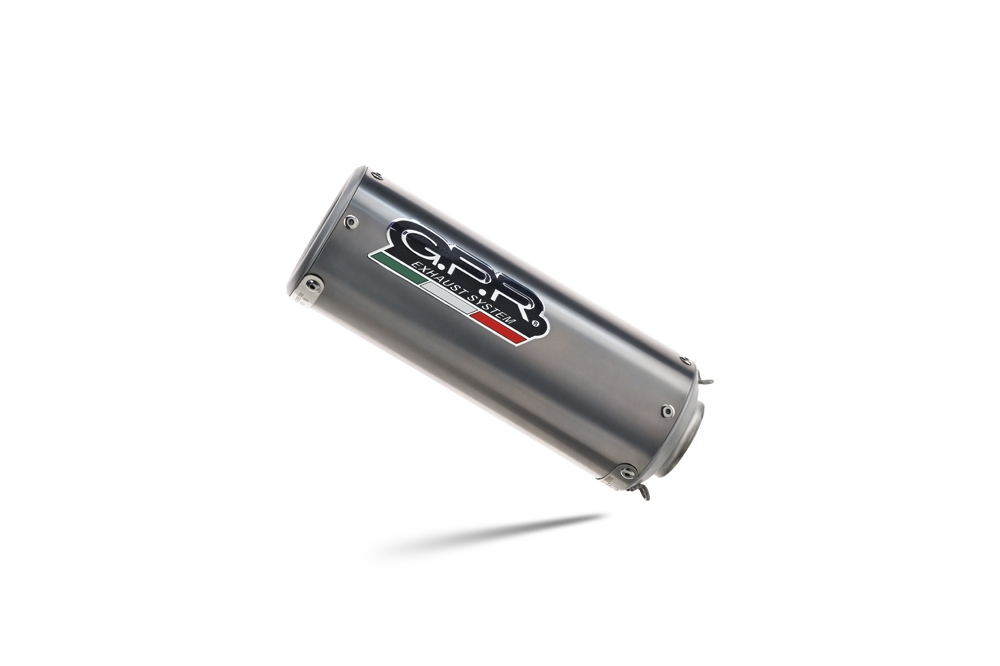 Egzoz ile uyumlu Triumph Trident 660 2021-2024, M3 Titanium Natural, Katalizörlü homologe sistem Tam hat, susturucu artı toplayıcı 