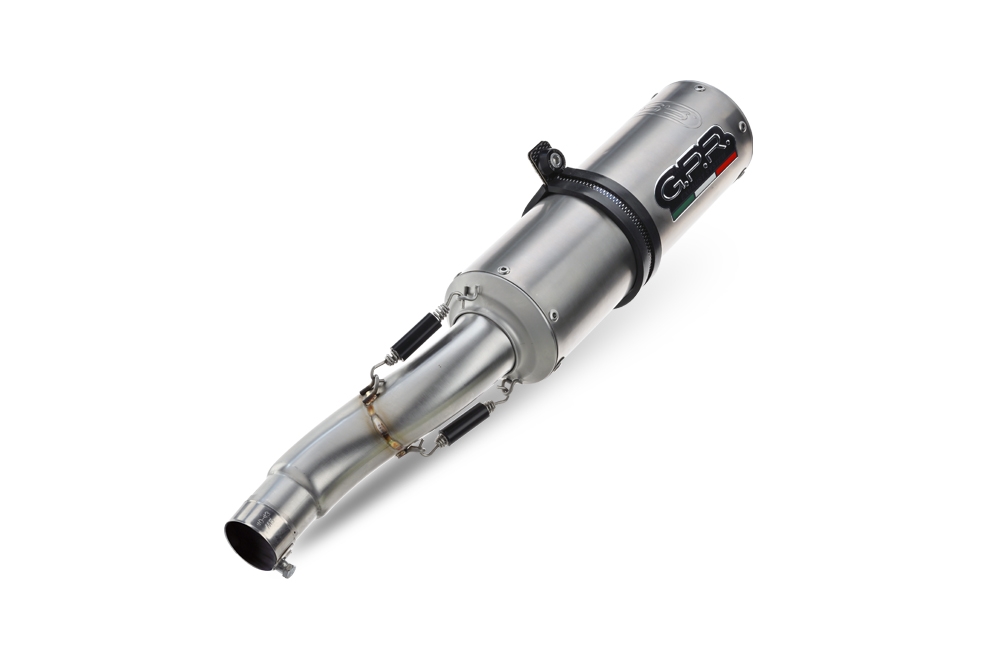 Egzoz ile uyumlu Aprilia Rsv 1000 R Factory 2006-2010, M3 Titanium Natural, Homologe sistem Double Susturucu ve özel bağlantı borusu 