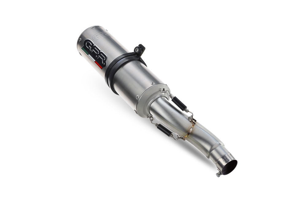 Egzoz ile uyumlu Aprilia Rsv 1000 R Factory 2006-2010, M3 Titanium Natural, Homologe sistem Double Susturucu ve özel bağlantı borusu 