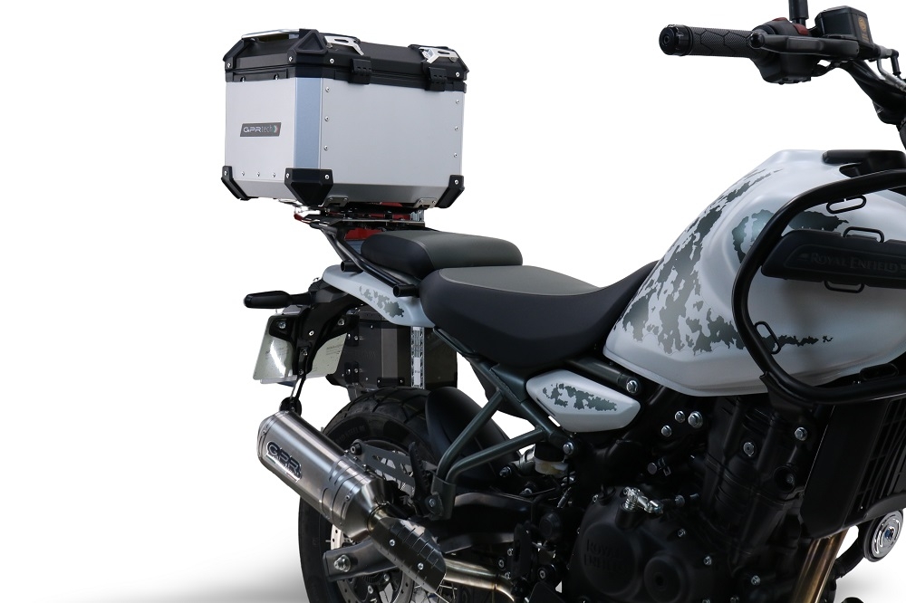 Topkoffer GPR TECH compatibel met  Royal Enfield Himalayan 450 2024/2025 e5 Plus Alüminyum üst kasa, siyah renk ve özel plaka dahildir Kapasite Litre 35