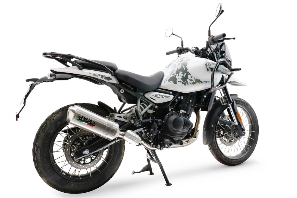 Egzoz ile uyumlu Royal Enfield Himalayan 450 2024-2025, Satinox, Egzoz yasal, onaylı, çıkarılabilir db killer ve bağlantı borulu susturucu 